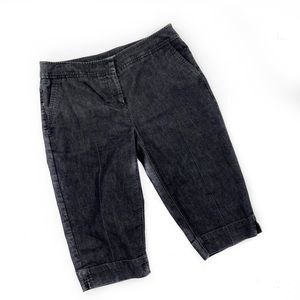 Kenneth Cole Reaction Black Denim Capri Cropped Jeans Size 10, 15 inch inseam